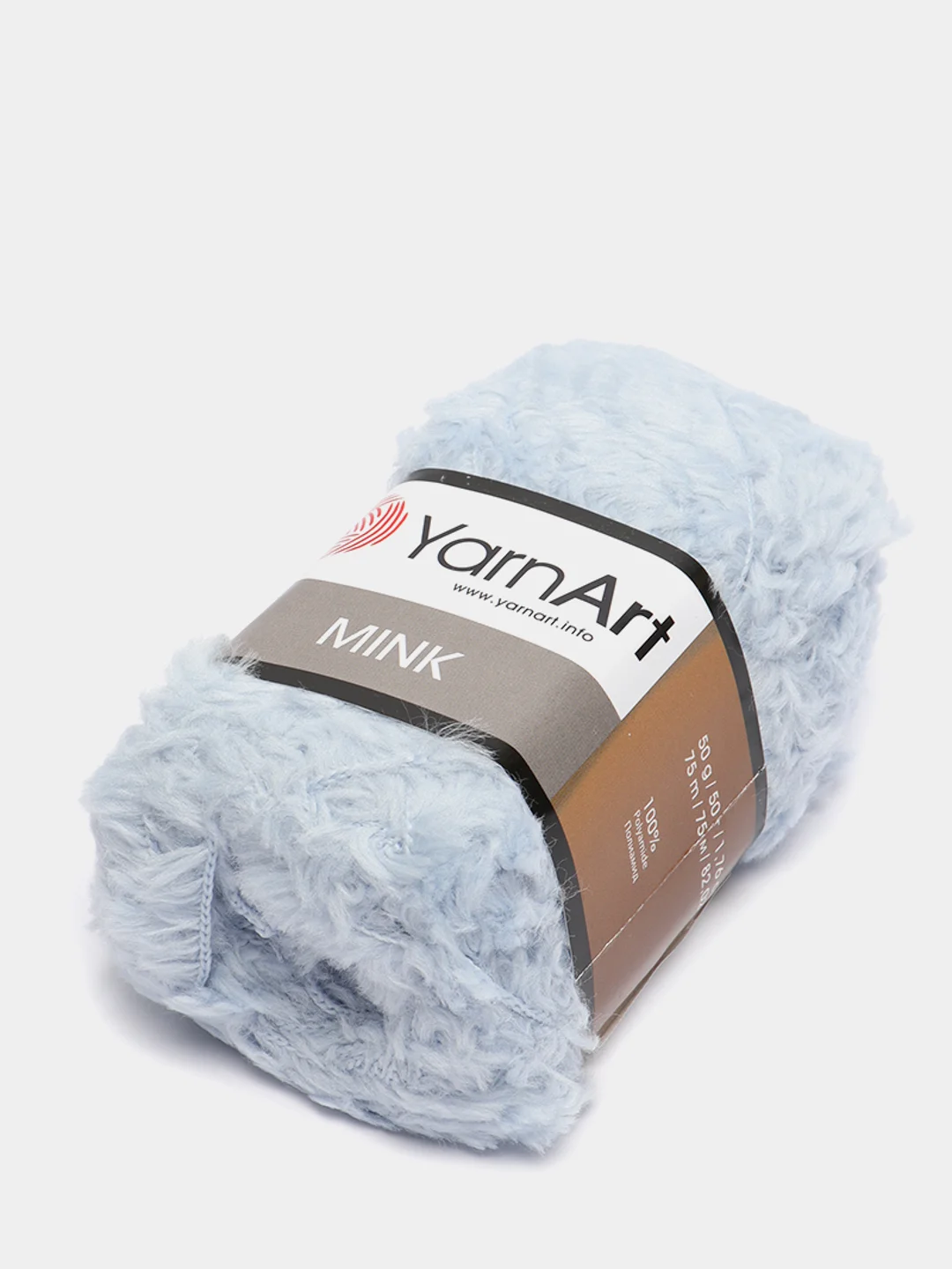 Голубой пряжа  YarnArt Mink, полиамид, 50 г, 75 м, (имитация меха)
