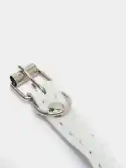 Белый ошейник кожаный однослойный