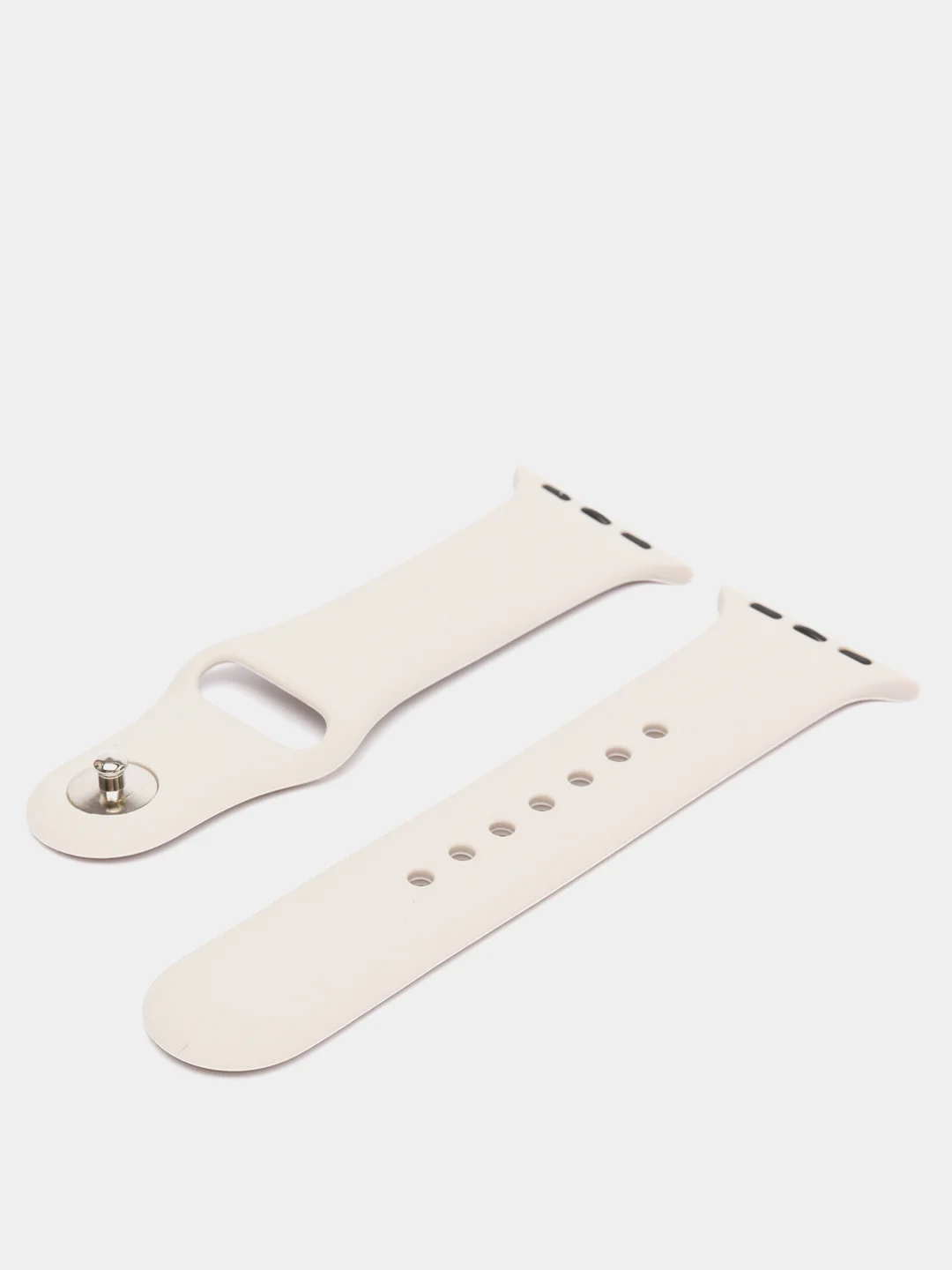 Серебряный ремешок, силиконовый, цветной, для Apple Watch, 38, 40, 42, 44, 45, 49 мм