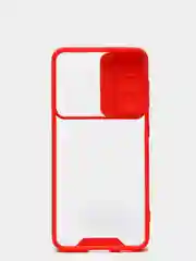 Красный чехол для Samsung Galaxy S21, Самсунг Галакси С21  пластиковый прозрачный с защитой камеры