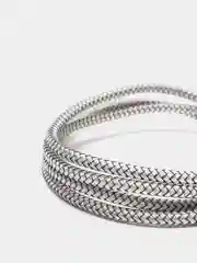 Серебряный кабель Lightning для iPhone в прочной плетенной оплетке