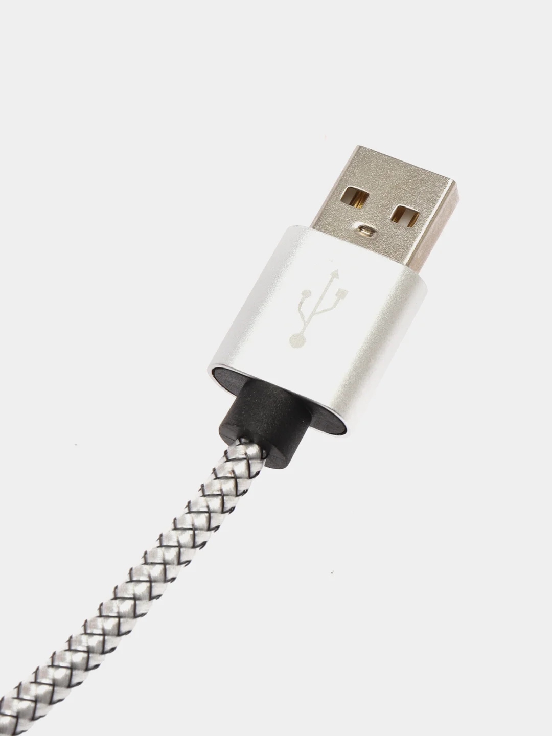 Серебряный кабель Lightning для iPhone в прочной плетенной оплетке