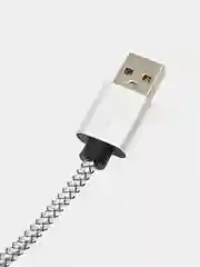 Серебряный кабель Lightning для iPhone в прочной плетенной оплетке