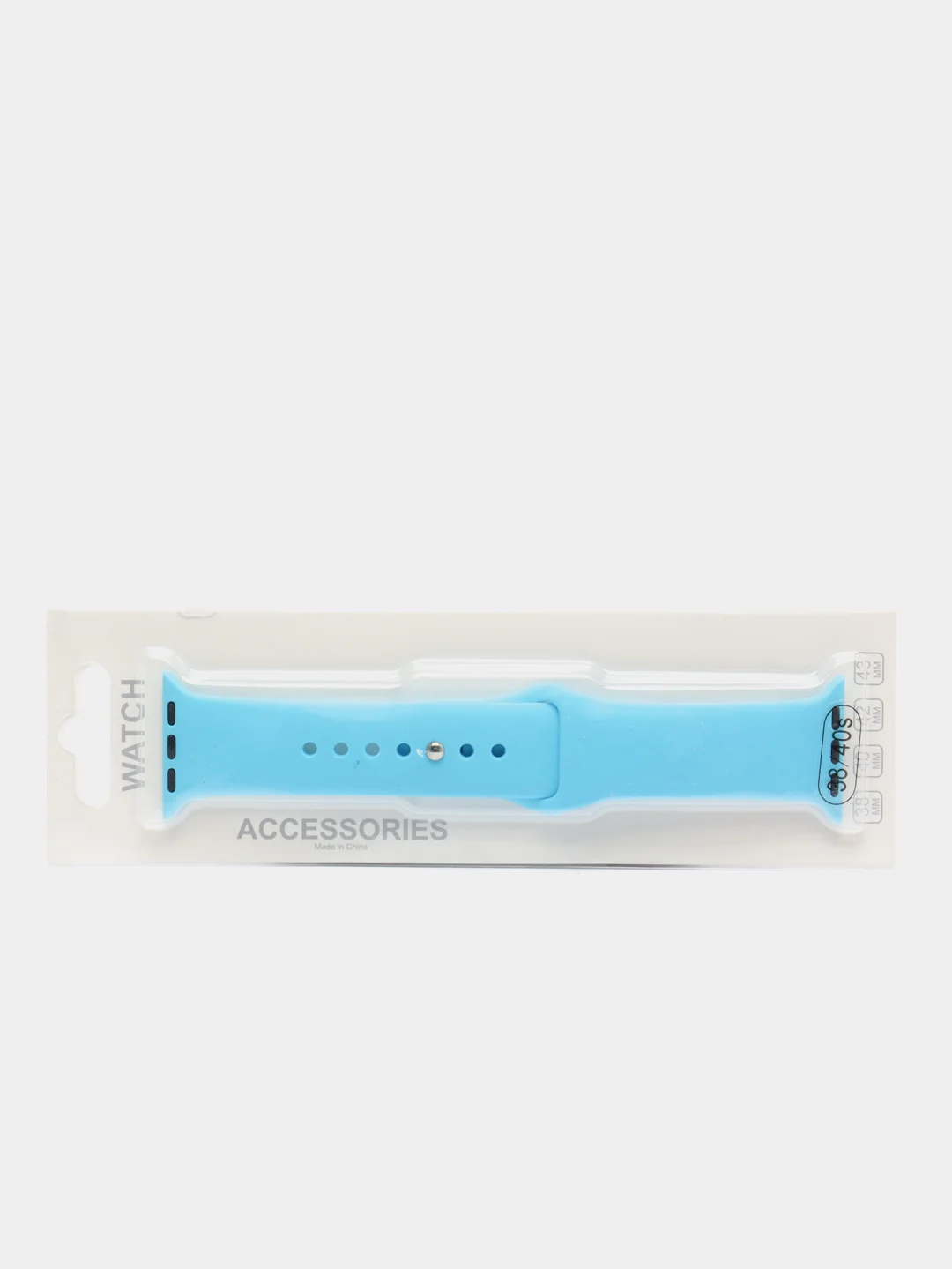 Голубой ремешок, силиконовый, цветной, для Apple Watch, 38, 40, 42, 44, 45, 49 мм