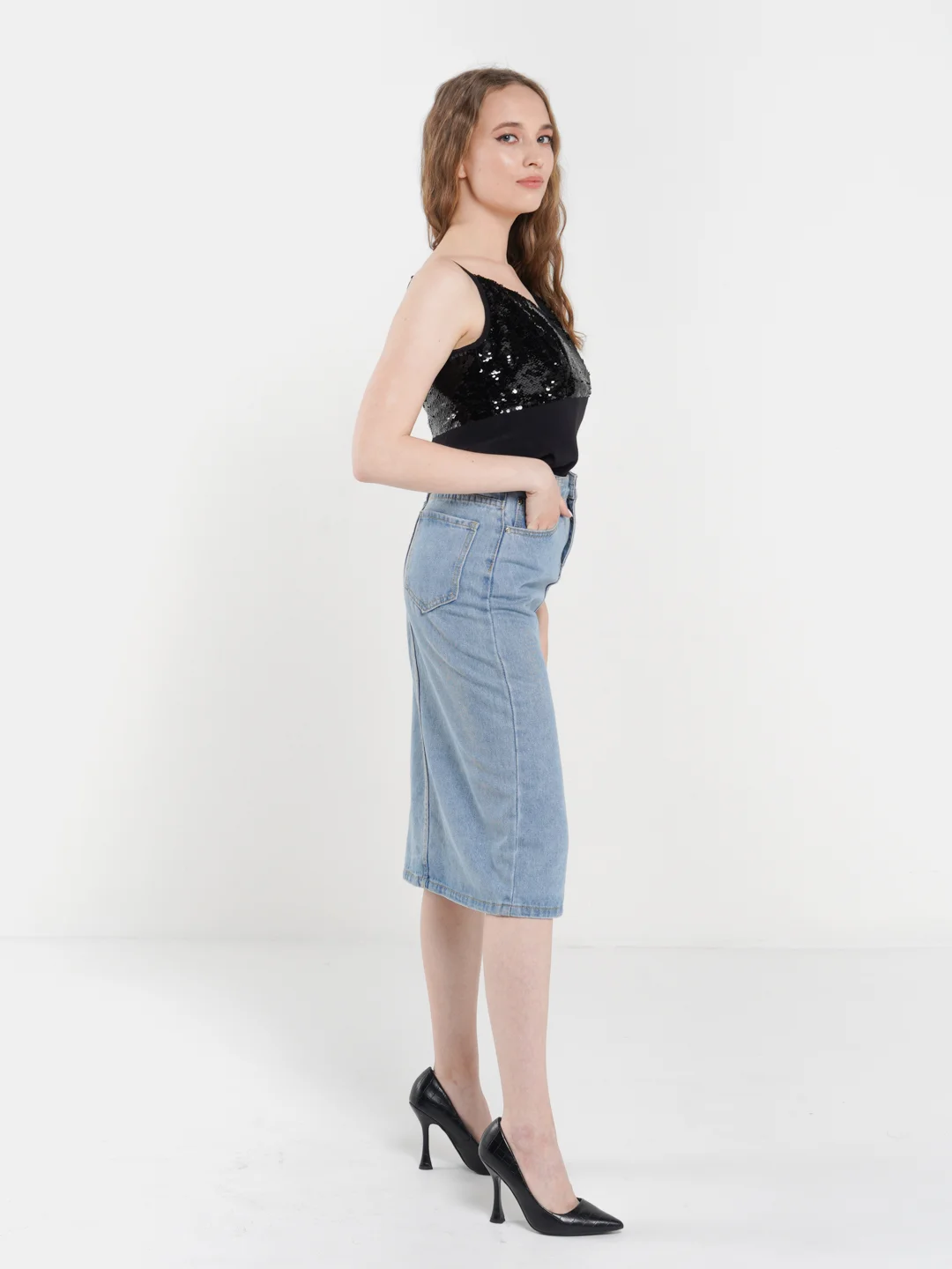 Черный коктейльный топ 1001DRESS