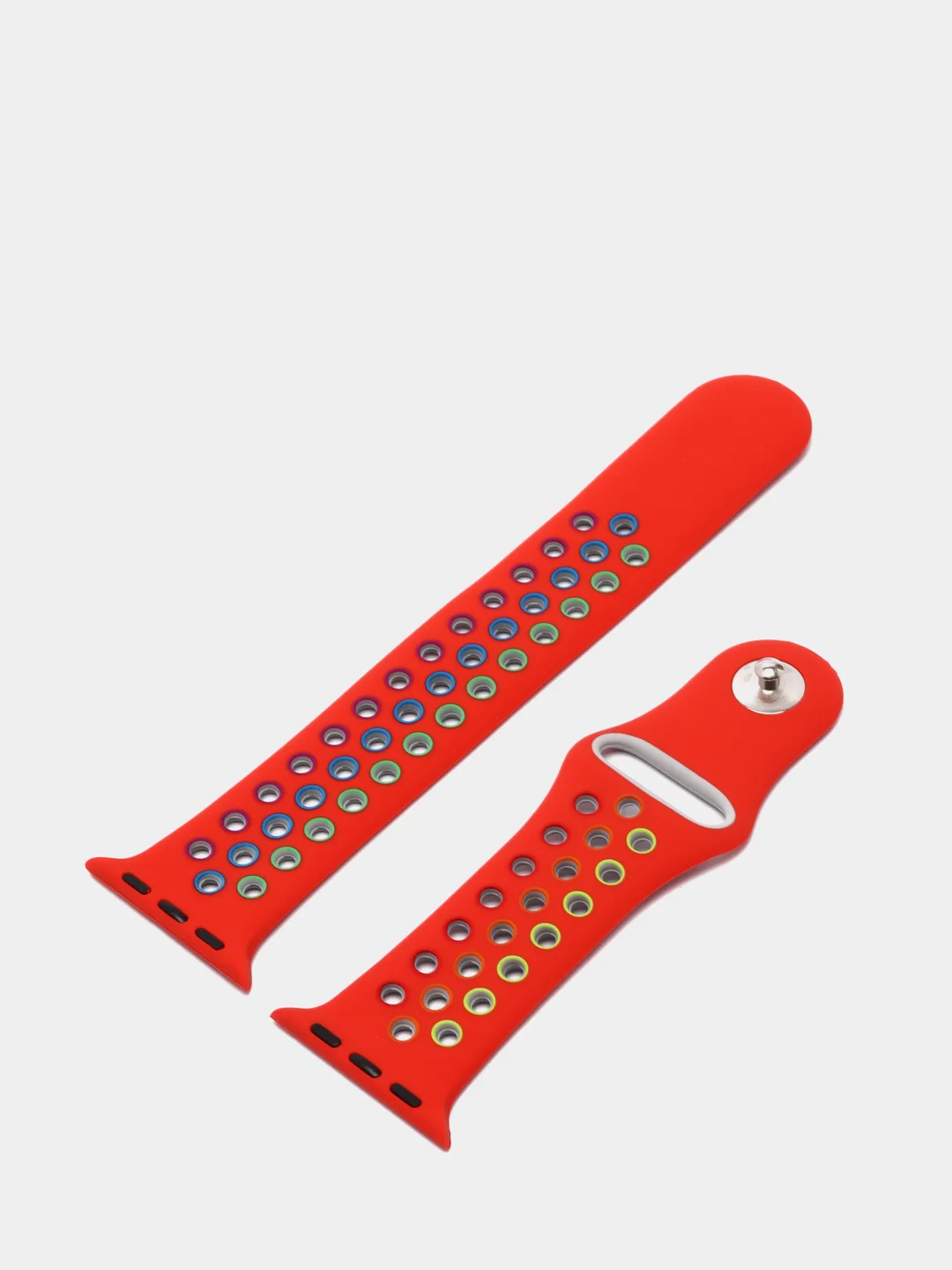 Красный спортивный силиконовый ремешок для Apple Watch SE, 7, 6, 5, 4, 3, 2, 1