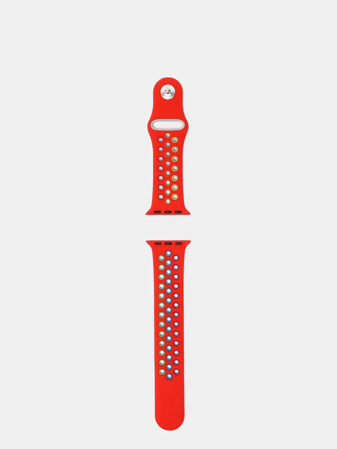 Красный спортивный силиконовый ремешок для Apple Watch SE, 7, 6, 5, 4, 3, 2, 1
