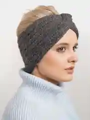 Угольный повязка на голову вязаная, шерстяная, чалма.