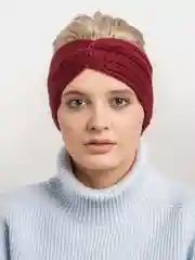 Багровый повязка на голову вязаная, шерстяная, чалма.