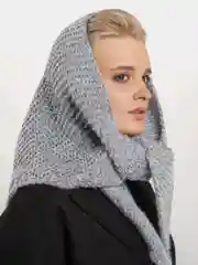 Серый шарф платок КОСЫНКА женская