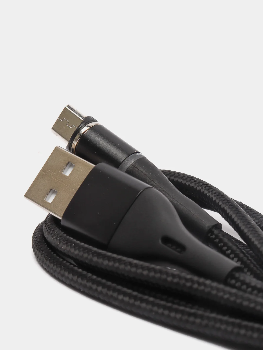 Черный usb Кабель магнитный Borofone BU16 USB microUSB 1.0м 2.4A плетенный