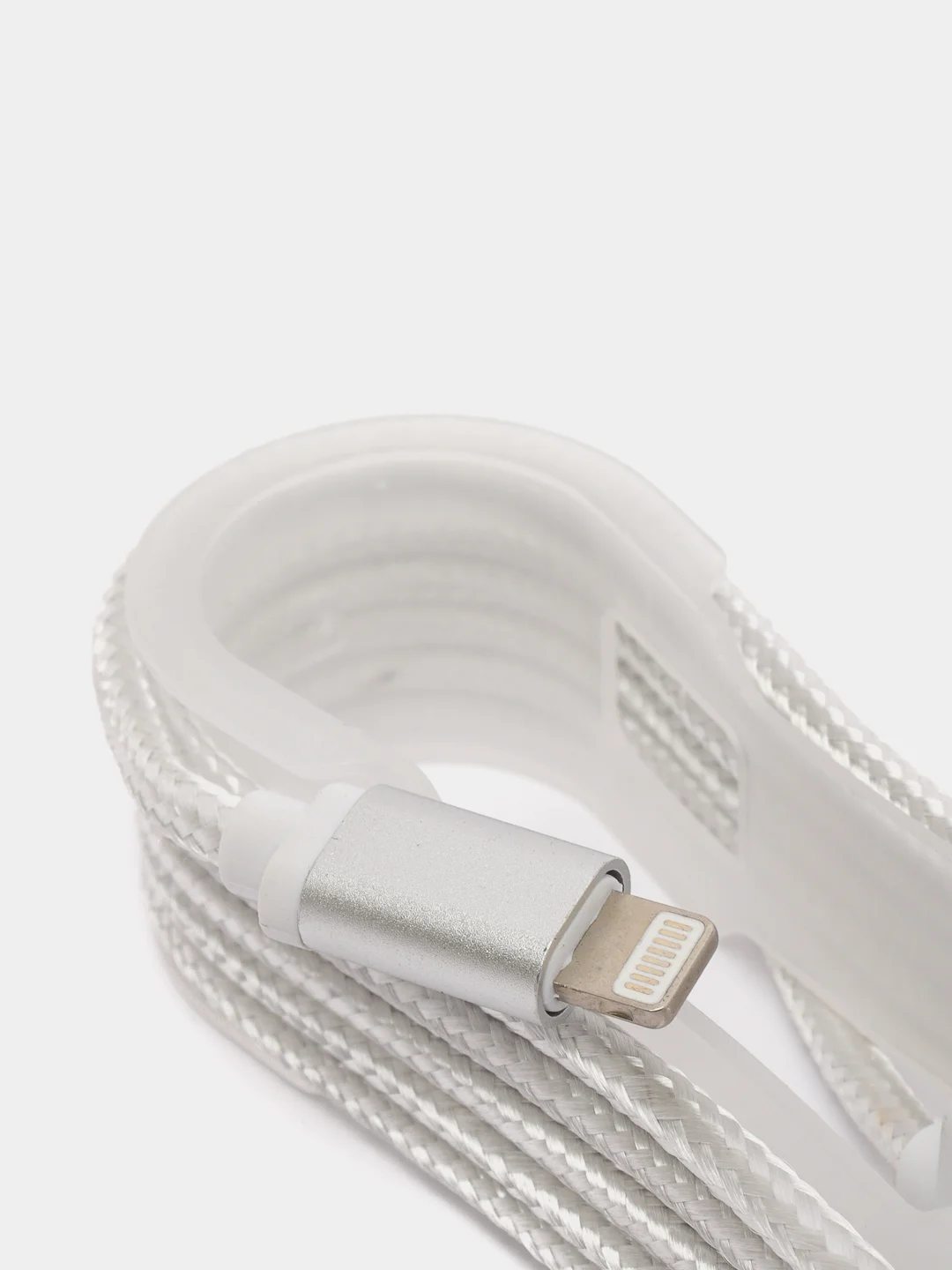 Серебряный usb кабель для зарядки и передачи данных 2.0 А нейлоновый 1.35 м, micro usb, type c