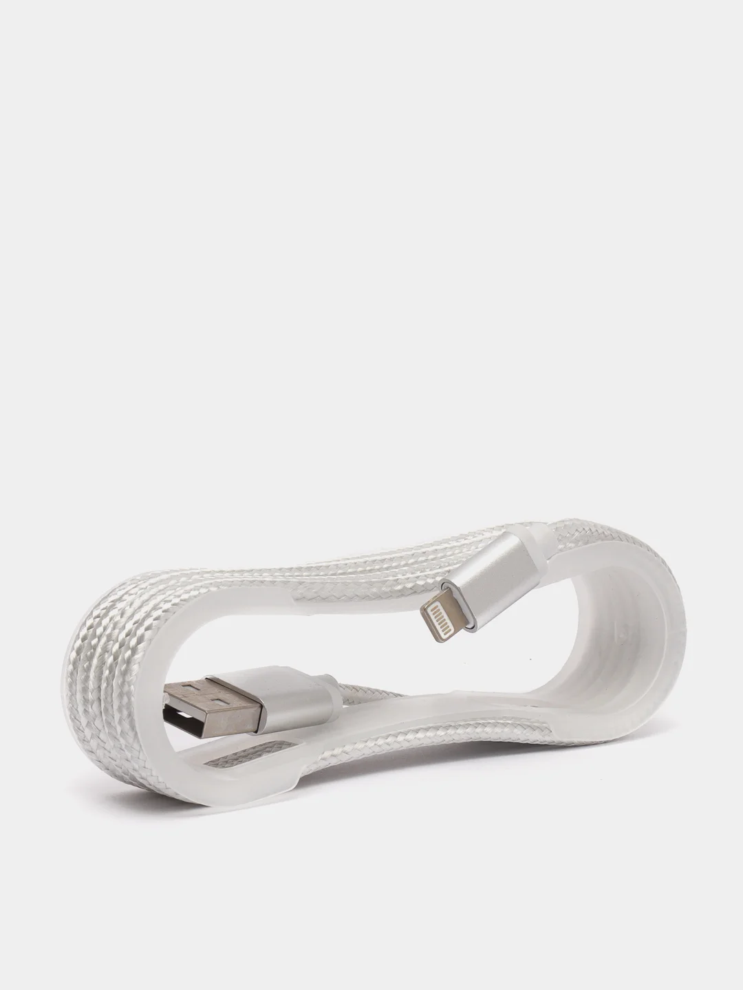 Серебряный usb кабель для зарядки и передачи данных 2.0 А нейлоновый 1.35 м, micro usb, type c