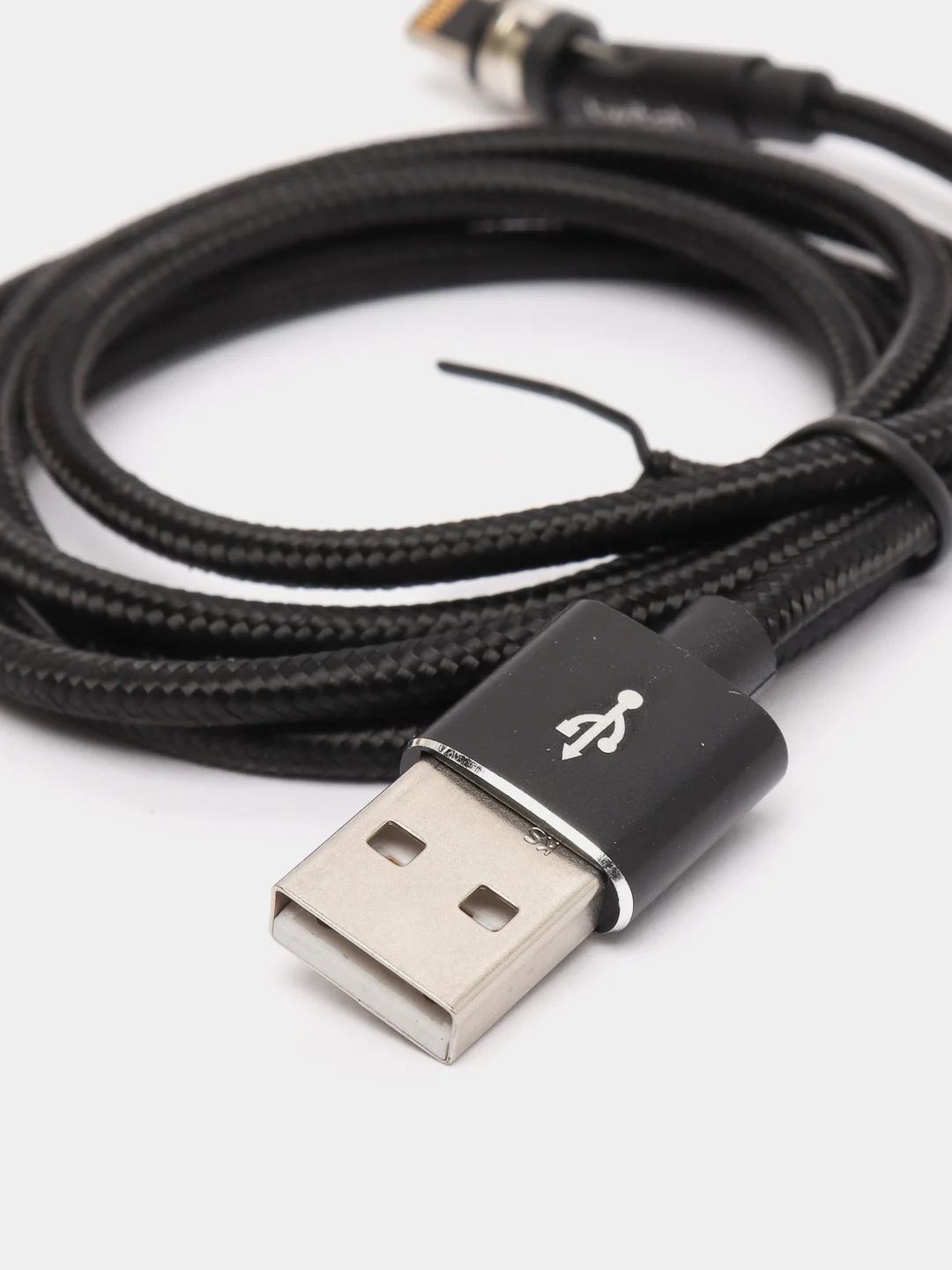 Черный usb кабель twitch 2.1 A магнитный для зарядки 2 -х метровые, поворот 180 градусов