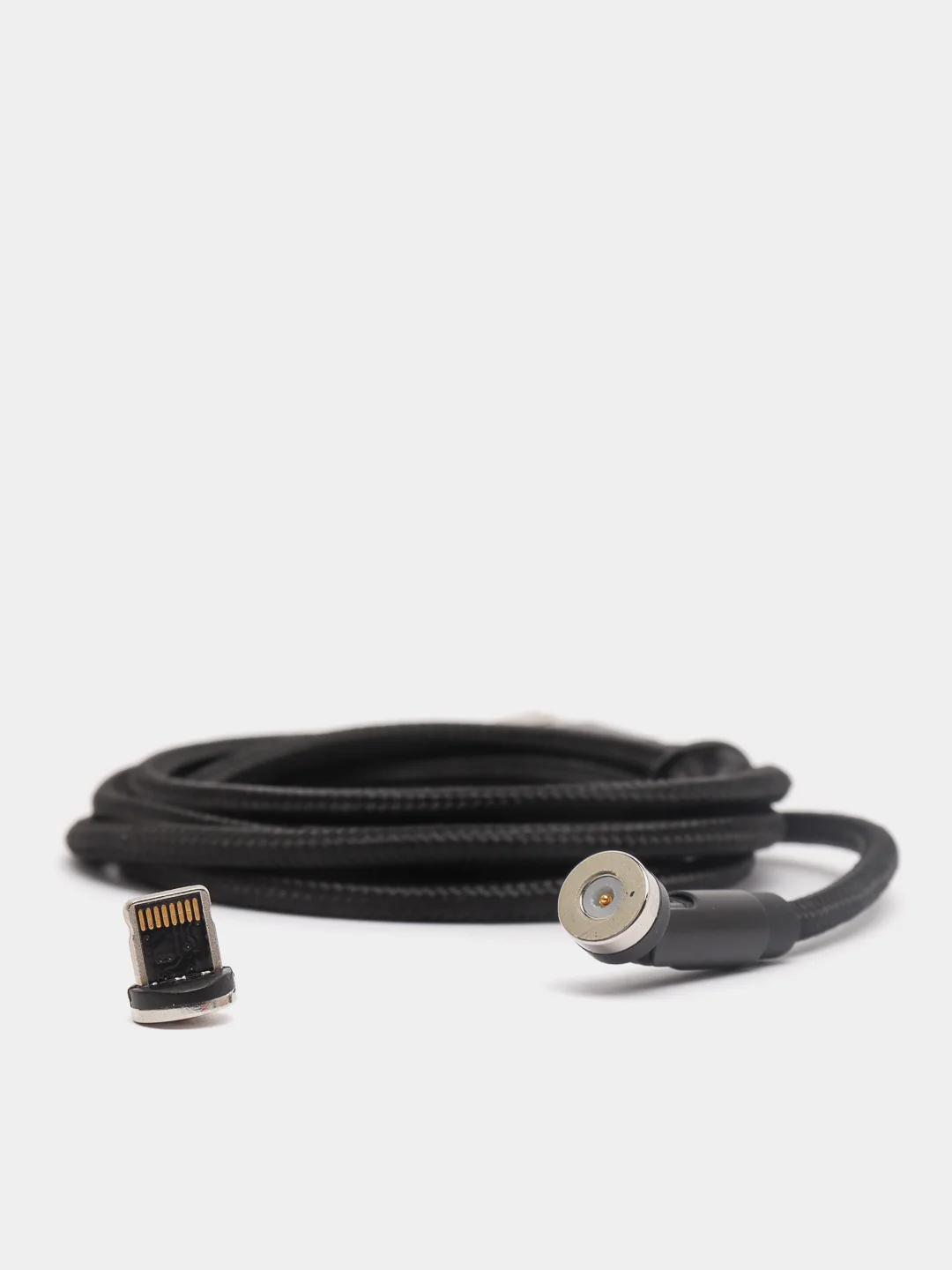 Черный usb кабель twitch 2.1 A магнитный для зарядки 2 -х метровые, поворот 180 градусов