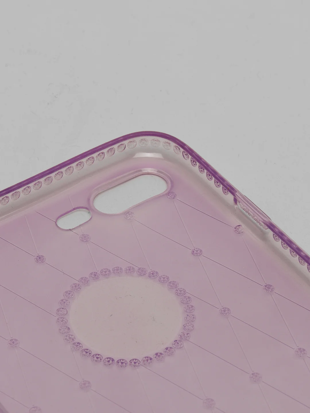 Пурпурный чехол для Apple iPhone 7 Plus / 8 Plus, прозрачный, силиконовый, со стразами