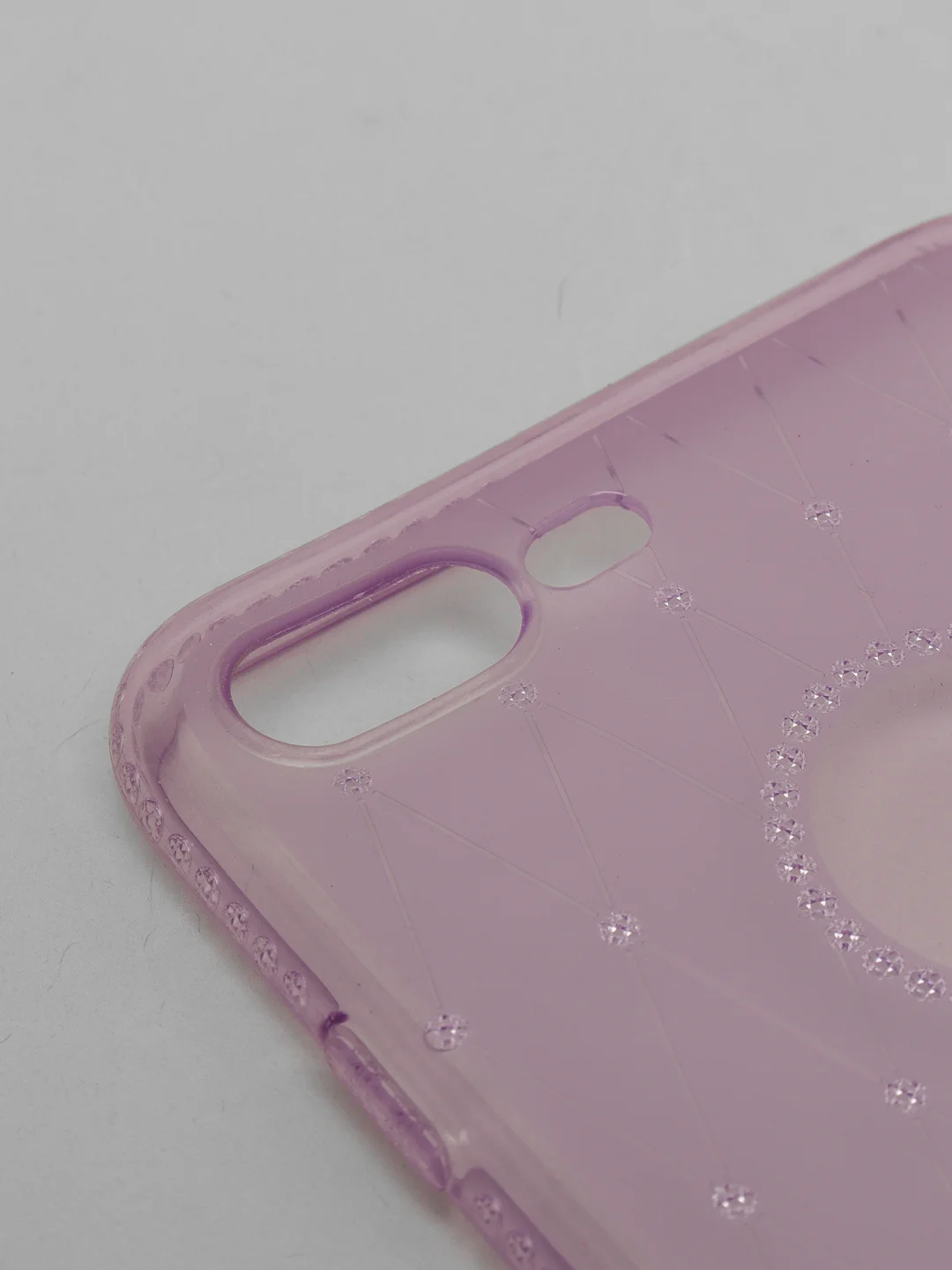 Пурпурный чехол для Apple iPhone 7 Plus / 8 Plus, прозрачный, силиконовый, со стразами