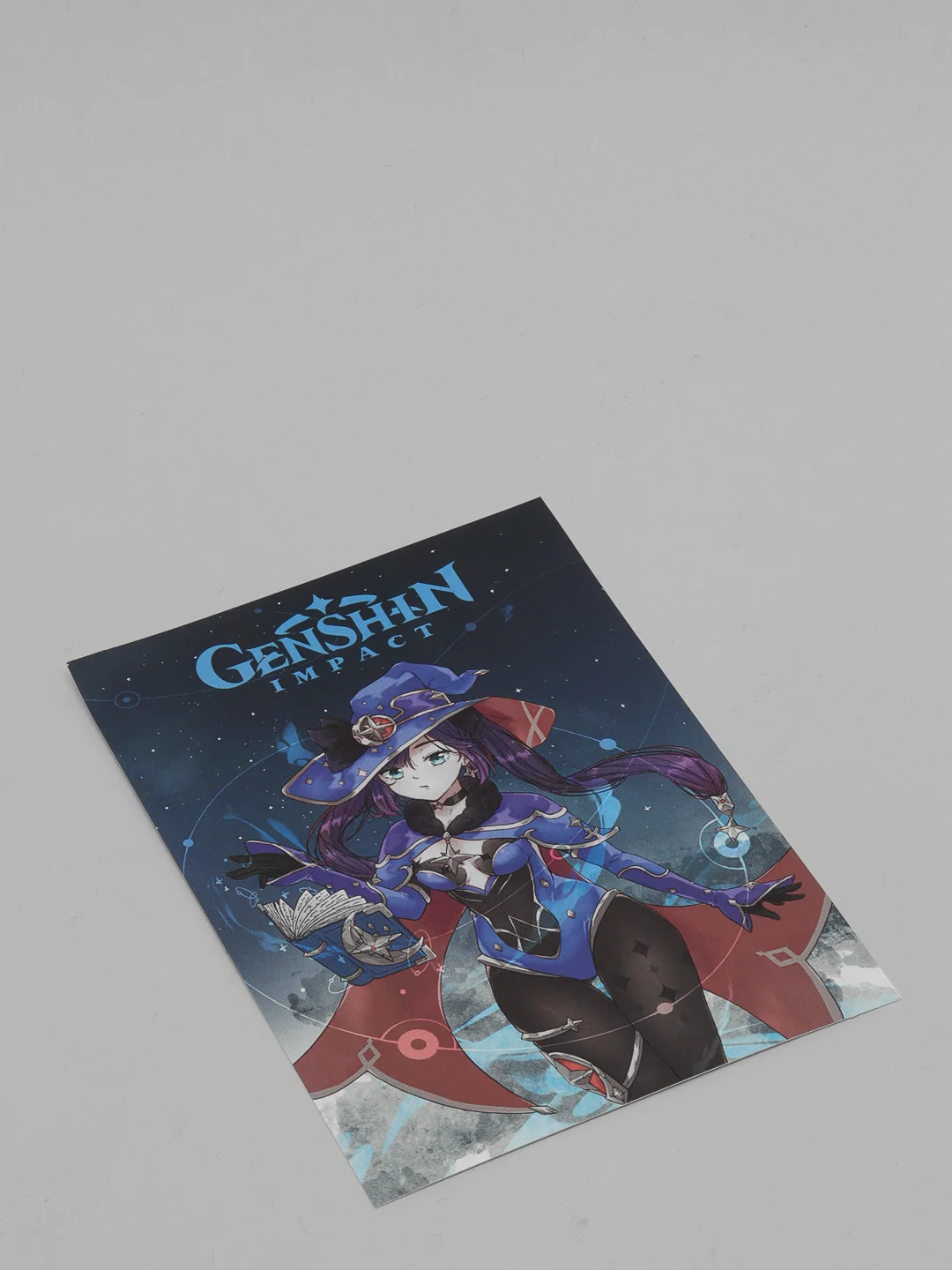 Фиолетовый открытки "Genshin Impact" (Геншин), почтовые