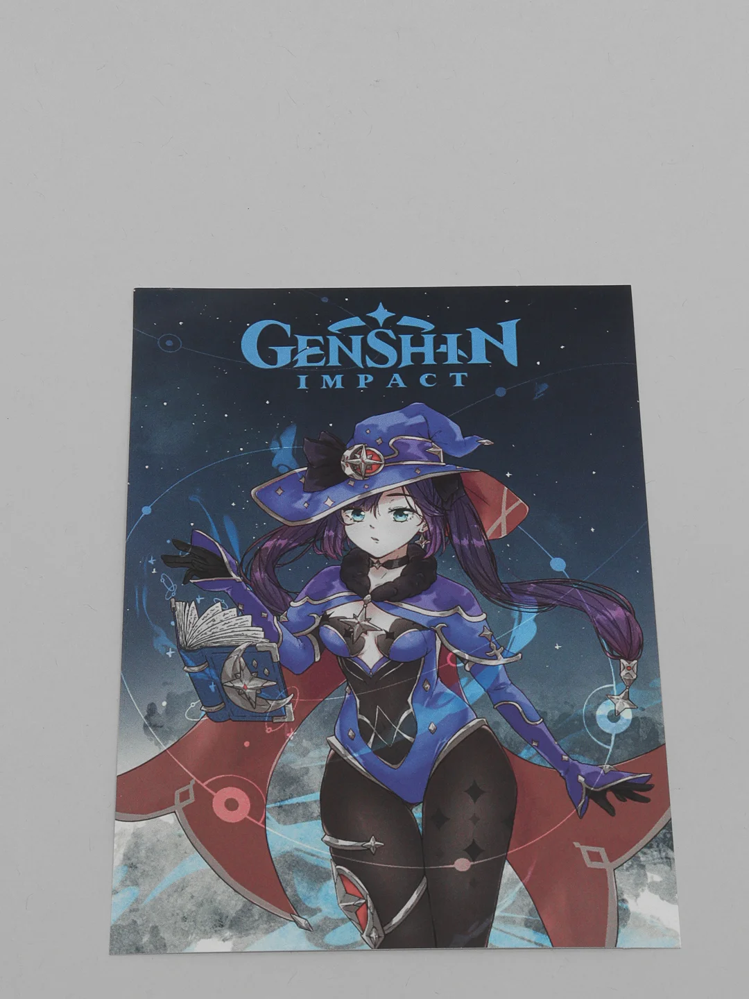 Фиолетовый открытки "Genshin Impact" (Геншин), почтовые