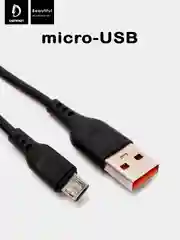 Черный кабель, Шнур, Провод, USB - microUSB, 2.4A, 1м, Denmen D01V, микро усб, микро юсб, андроид