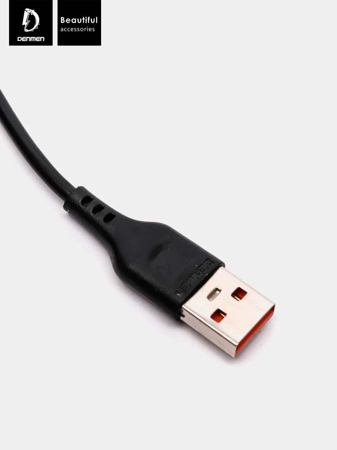 Черный кабель, Шнур, Провод, USB - microUSB, 2.4A, 1м, Denmen D01V, микро усб, микро юсб, андроид