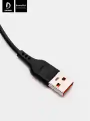 Черный кабель, Шнур, Провод, USB - microUSB, 2.4A, 1м, Denmen D01V, микро усб, микро юсб, андроид