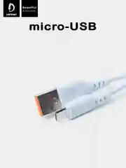 Прозрачный кабель, Шнур, Провод, USB - microUSB, 2.4A, 1м, Denmen D01V, микро усб, микро юсб, андроид
