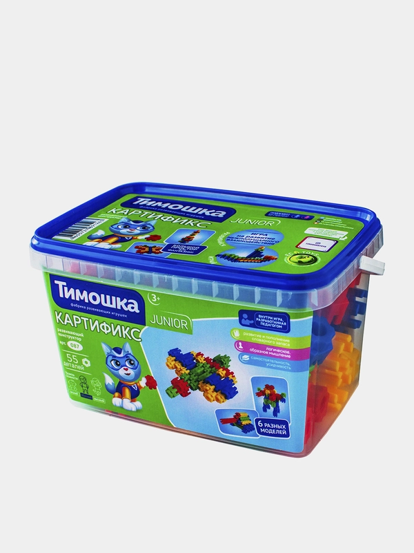 Развивающая игра-конструктор Тимошка "Картификс", 55 штук