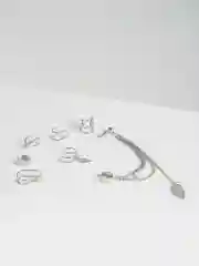 Серебряный серьги - каффы, набор 7 штук, женские сережки клипсы