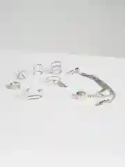 Серебряный серьги - каффы, набор 7 штук, женские сережки клипсы