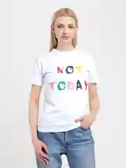 Футболка женская белая с надписью "Not today", хлопок