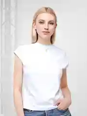 Белый футболка женская, с укороченным рукавом