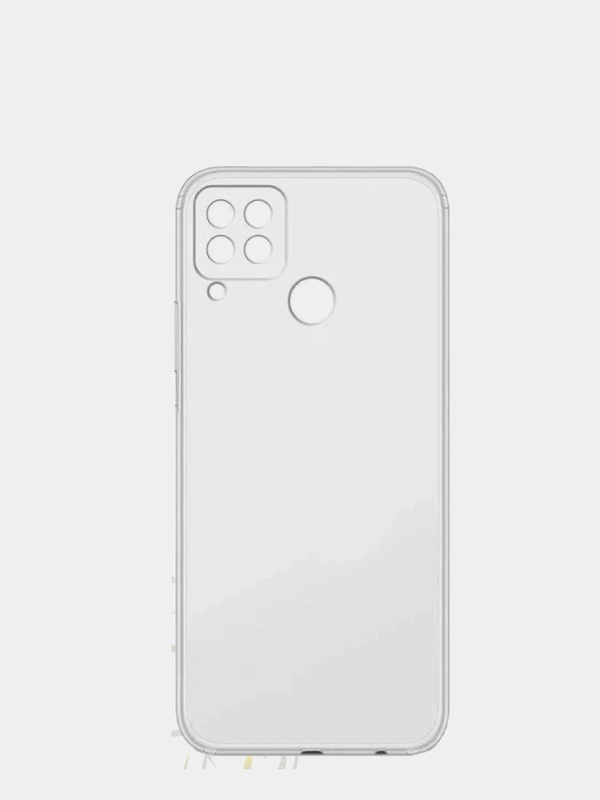 Силиконовый чехол Realme C15 / C12, прозрачный, с защитой камеры