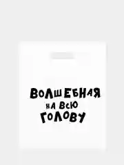 Кремовый подарочный пакет с прикольными надписями Новый год Денег нет