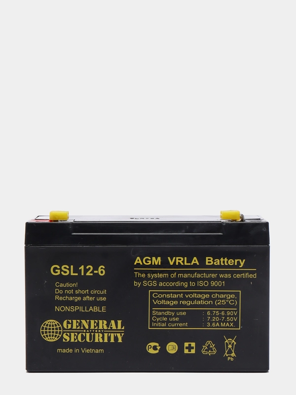 Аккумулятор General Security GSL 6V-12Ah
