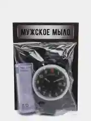 Черный сувенирное мыло ручной работы "Часы наручные"