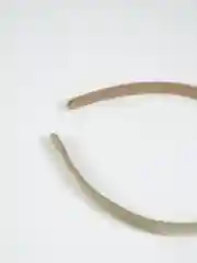 Оливковый ободок тонкий атласный, однотонный узкий ободок для волос