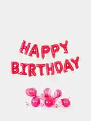 Красный набор для дня рождения - "Happy Birthday" - 20 шаров - 2 ленты. Разнообразные цвета!