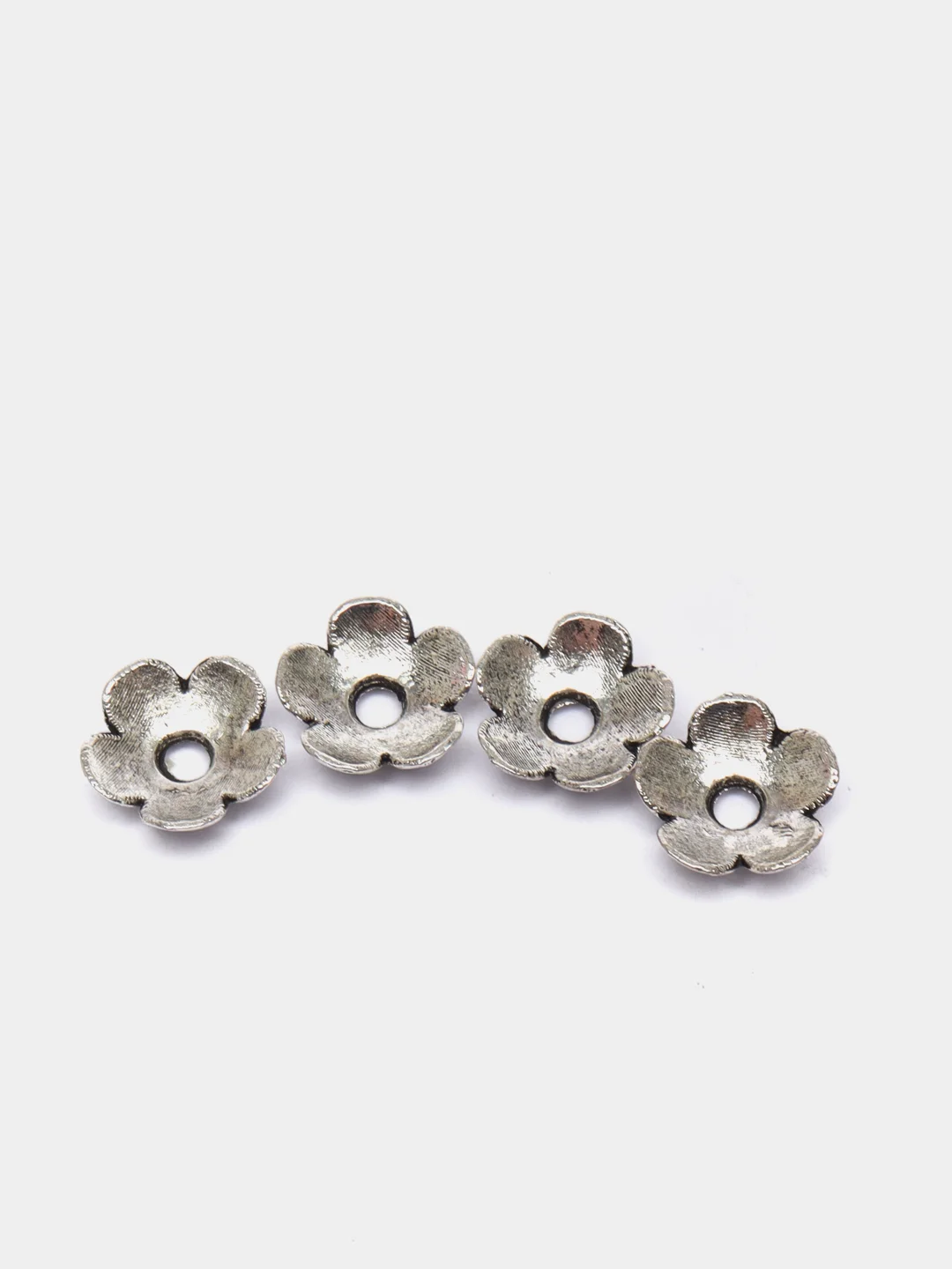 Серебряный шапочки для бусин 6 мм, 8 мм, 10 мм, 10 шт