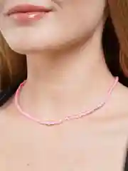 Кораллово-розовый чокер/цепочка/ожерелье/колье из бисера на шею,разные цвета