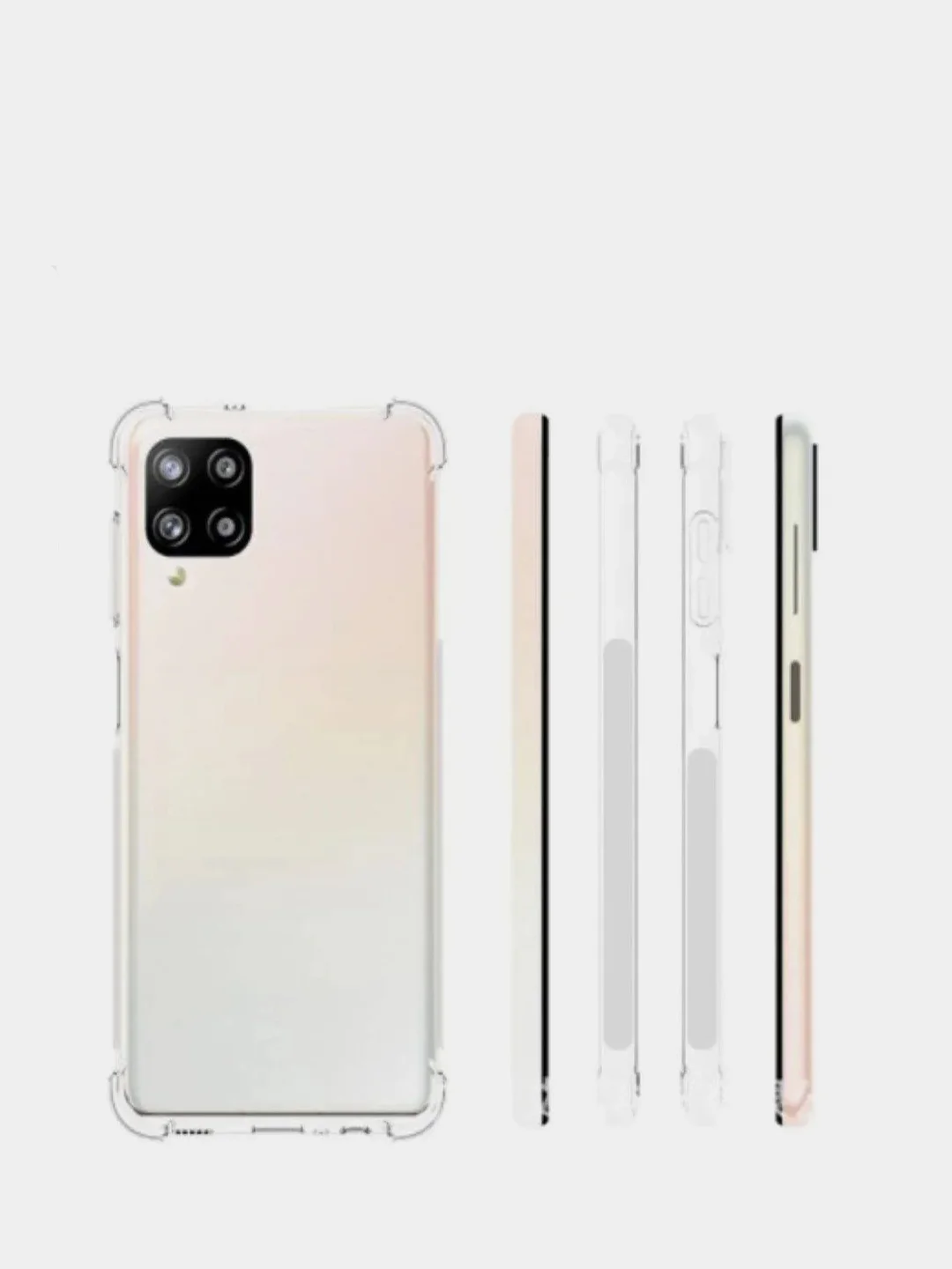 Противоударный чехол для  Samsung Galaxy A31 А42 А72 М21 прозрачно