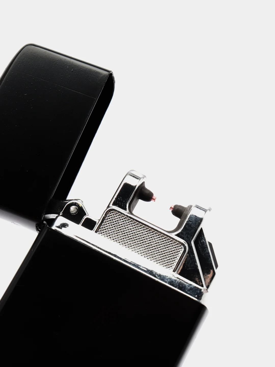 Черный зажигалка электронная, металлическая USB, зажигалка импульсная, плазменная зажигалка