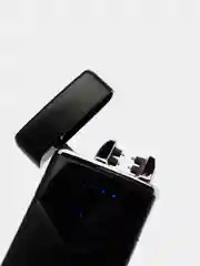 Черный зажигалка электронная, металлическая, USB, плазменная спираль, зажигалка электронная