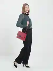 Красный сумка женская стеганная