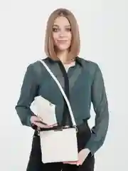 Белый сумка женская тоут маленькая через плечо