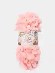 Пастельно-коралловый пряжа Alize puffy, большие петельки, микрополиэстр, 100 г