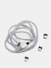 Серебряный магнитный кабель USB - micro USB, магнитный кабель micro usb, юсб провод,зарядник телефона
