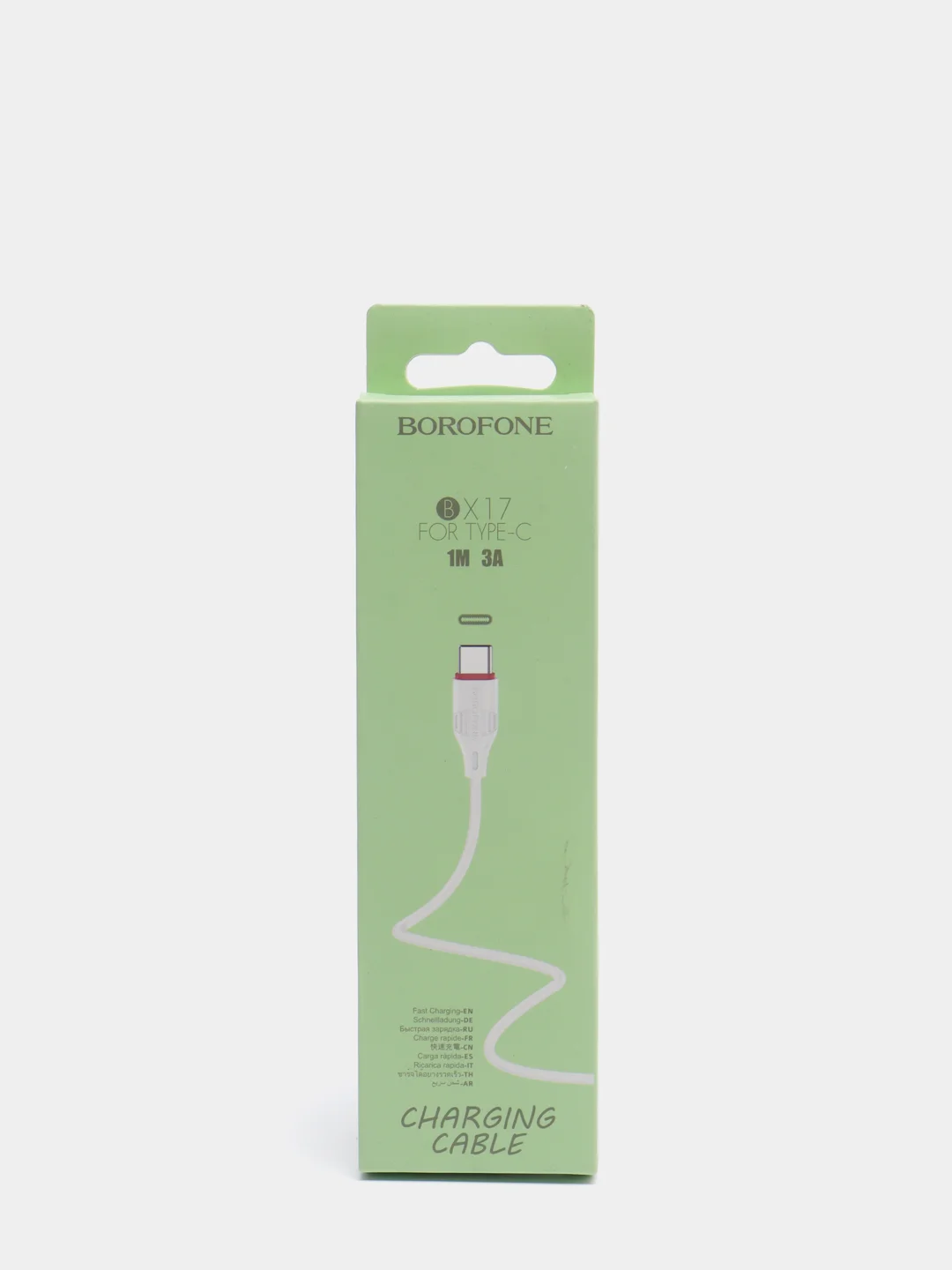 Белый кабель для зарядки TYPE-C Borofone BX17, ГИБКИЙ USB кабель 1м, 2.0A