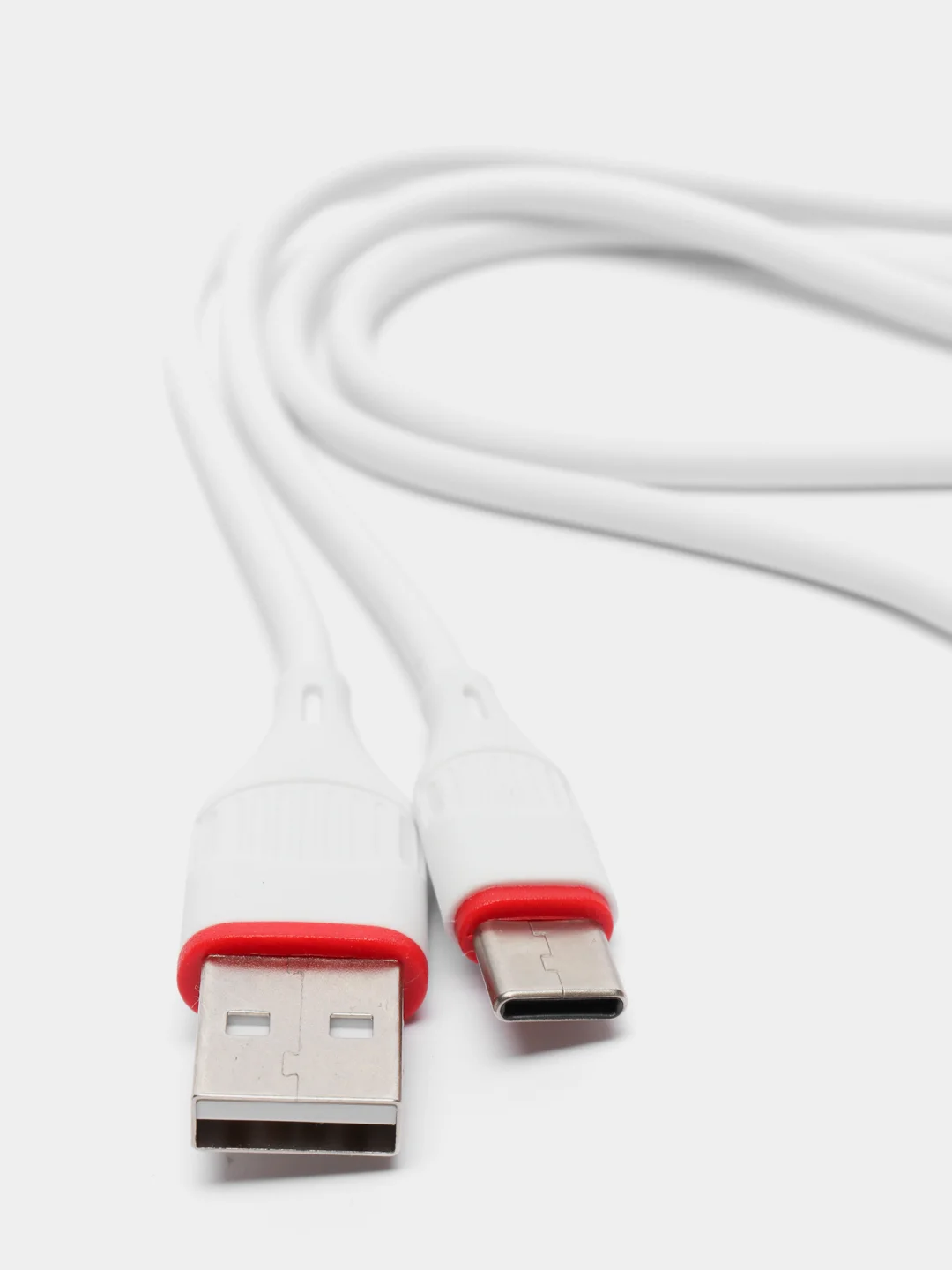 Белый кабель для зарядки TYPE-C Borofone BX17, ГИБКИЙ USB кабель 1м, 2.0A