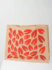 Алый сумка шоппер, сумка хозяйственная джутовая, эко, 43 x 34 х 19 см